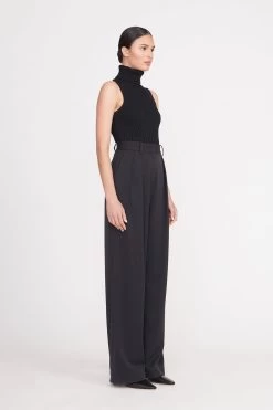 LUISA PANT | BLACK SUITING -Staud Outlet Store callum top black 4 ded59d21 4cd6 4325 b953 0e23faeb8fb7