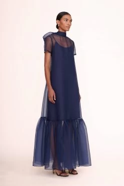 CALLUNA DRESS | NAVY 9 CALLUNA DRESS | NAVY -Staud Outlet Store calluna dress navy 01251 web