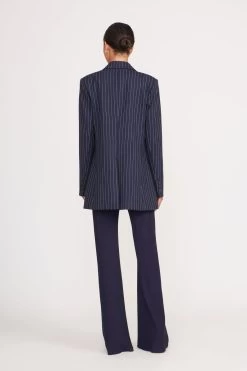 CITY BLAZER | NAVY PINSTRIPE -Staud Outlet Store city blazer navy pinstripe 3 c295bccb d114 48d1 9f8c 037b704c784c
