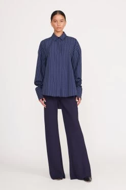 COLTON SHIRT | NAVY PINSTRIPE 7 COLTON SHIRT | NAVY PINSTRIPE -Staud Outlet Store colton shirt navy pinstripe 2 cde902b8 9f84 4b7e a45c 2a715f3e8a4e