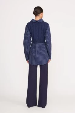 COOPER TOP | NAVY PINSTRIPE -Staud Outlet Store cooper top navy pinstripe 4 jpg 67881337 4767 4064 b7c1 47a3ac06148c