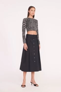 DEANNA SWEATER | BLACK WAVY DOT 10 DEANNA SWEATER | BLACK WAVY DOT -Staud Outlet Store deanna sweater black dot 00984 web