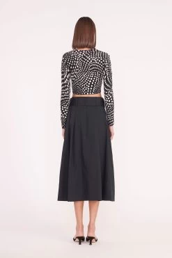 DEANNA SWEATER | BLACK WAVY DOT 11 DEANNA SWEATER | BLACK WAVY DOT -Staud Outlet Store deanna sweater black dot 00986 web