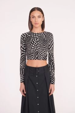 DEANNA SWEATER | BLACK WAVY DOT