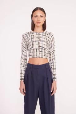 DEANNA SWEATER | CREME DRAWN PLAID