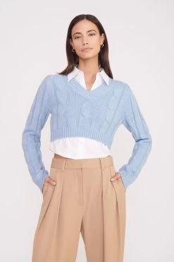 DUKE SWEATER | FRENCH BLUE WHITE