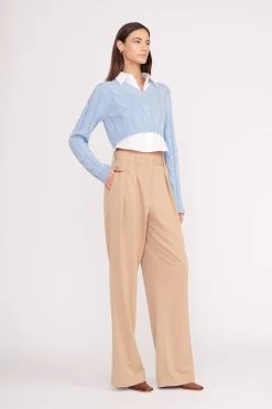 DUKE SWEATER | FRENCH BLUE WHITE -Staud Outlet Store duke sweater french blue white 4 ca00ef08 e475 43cd 849a 0273bf1fb493