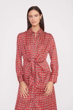 ELSA DRESS | RUBY GEOSCAPE -Staud Outlet Store elsa dress ruby geoscape 1