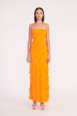 ELVIRE DRESS | NECTARINE -Staud Outlet Store elvire dress nectarine 02311 web