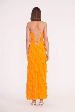 ELVIRE DRESS | NECTARINE -Staud Outlet Store elvire dress nectarine 02326 web