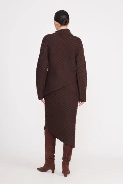 ENGRAVE SWEATER | DARK CHOCOLATE -Staud Outlet Store engrave sweater dark chocolate 5 1 6d7aa6e7 32bb 4fca b6da 7bb2612c02db