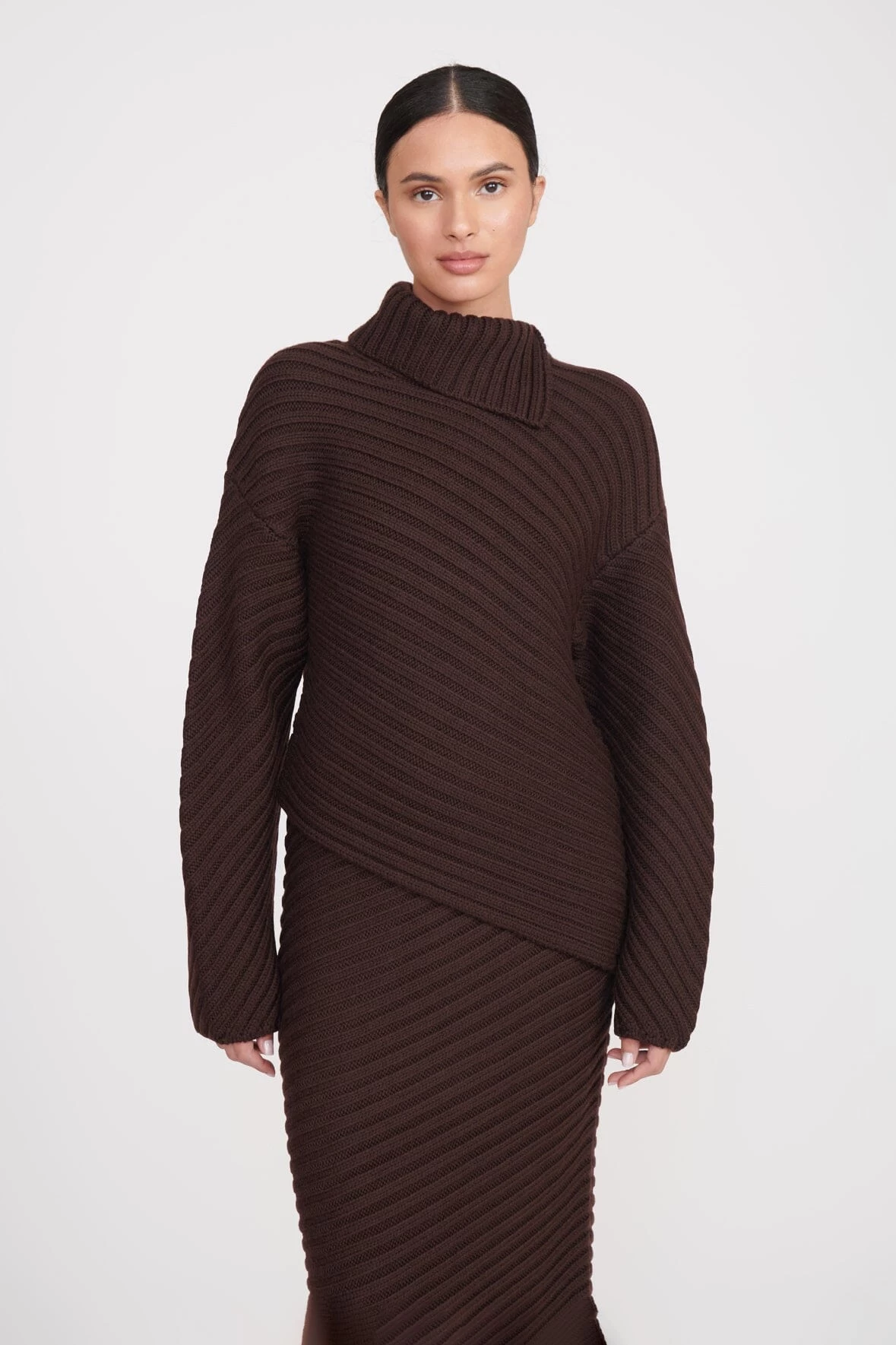 CANTILEVER SKIRT | DARK CHOCOLATE 4 CANTILEVER SKIRT | DARK CHOCOLATE - Image 4