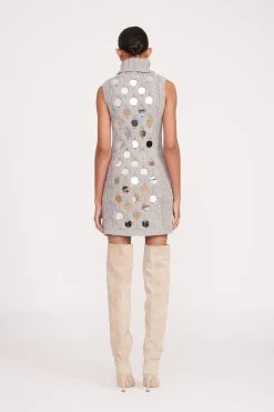 MOD MIRRORED DRESS | HEATHER GREY -Staud Outlet Store fall 23 1110 web