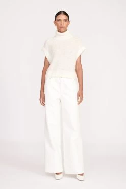 GRAYSON PANT | WHITE VEGAN PATENT