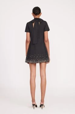 MINI ILANA DRESS | BLACK SILVER -Staud Outlet Store fall 23 1662 web