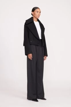CARVER CROPPED COAT | BLACK -Staud Outlet Store fall 23 1958 web