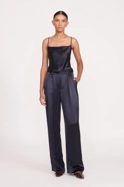 LUISA PANT | NAVY SATIN