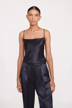 LUISA PANT | NAVY SATIN -Staud Outlet Store fall 23 2109 web