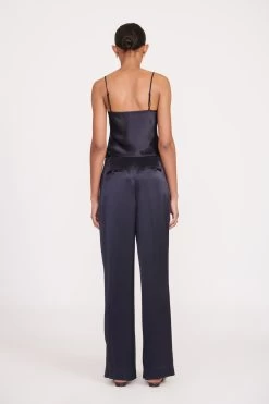 LUISA PANT | NAVY SATIN -Staud Outlet Store fall 23 2115 web