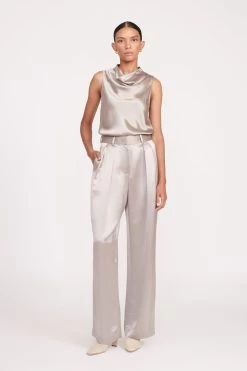 LUISA PANT | SILVER SATIN -Staud Outlet Store fall 23 2370 web bb6b7c4c d219 4c2a a025 1c7f0049027e