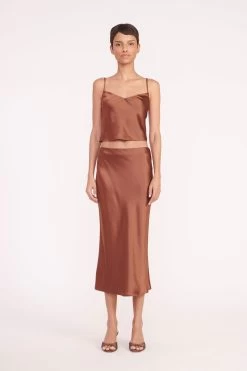 BRIGITTE MULE | CLOVE SATIN 10 BRIGITTE MULE | CLOVE SATIN -Staud Outlet Store gracie top angela skirt clove 02602 web 2