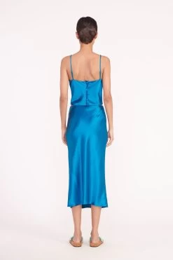 ANGELA SKIRT | ISLAND BLUE -Staud Outlet Store gracie top angela skirt island blue 05907 web 90cc62bd 4348 4b58 a365 0da5726c64e8