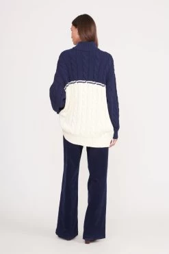 HAMPTON SWEATER | NAVY IVORY 9 HAMPTON SWEATER | NAVY IVORY -Staud Outlet Store hampton sweater navy ivory 6 jpg bfae8153 d649 4b91 8306 baef109e9f02