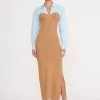HAZEL DRESS | CAMEL FRENCH BLUE