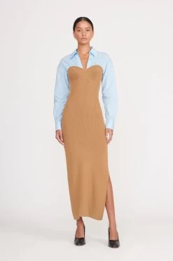 HAZEL DRESS | CAMEL FRENCH BLUE