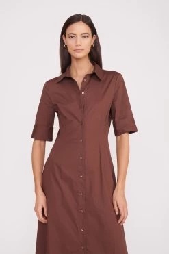 JOAN MAXI DRESS | MAHOGANY -Staud Outlet Store joan maxi dress mahogany 1