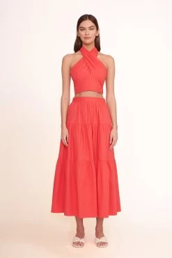 SMOCKED KAI TOP | HIBISCUS -Staud Outlet Store kai top hibiscus sea skirt hibiscus 3