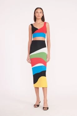 KARINA SKIRT | MARBLE WAVE 11 KARINA SKIRT | MARBLE WAVE -Staud Outlet Store karina skirt marble wave 02368 web