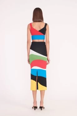 KARINA SKIRT | MARBLE WAVE 10 KARINA SKIRT | MARBLE WAVE -Staud Outlet Store karina skirt marble wave 02378 web