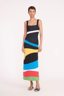 CASPIAN SLIDE | MARBLE WAVE -Staud Outlet Store katie dress marble wave 02347 web
