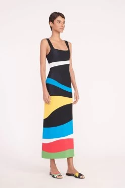CASPIAN SLIDE | MARBLE WAVE -Staud Outlet Store katie dress marble wave 02353 web