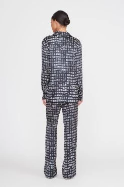 MARTHA TUNIC | NAVY GEOSCAPE DOG CHECK -Staud Outlet Store martha tunic navy geoscape 2 21894251 d4d4 45fd 86ce 4cb5e19e38c3