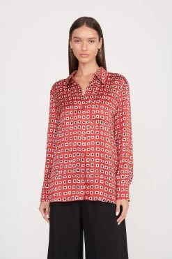 MARTHA TUNIC | RUBY GEOSCAPE -Staud Outlet Store martha tunic ruby geoscape 7 5cb7e900 8cbf 475d ab9e 175e9ddb3bcc