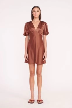 MINI MILLA DRESS | CLOVE -Staud Outlet Store mini milla dress clove 02578 web 1