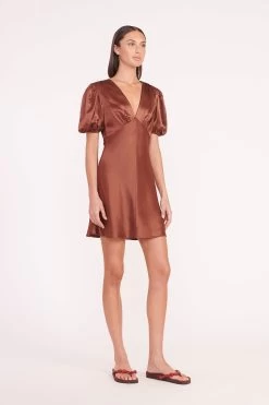 MINI MILLA DRESS | CLOVE -Staud Outlet Store mini milla dress clove 02590 web