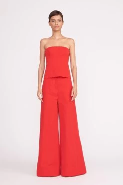 OAK PANT | POINSETTIA -Staud Outlet Store oak pant ruby 1 4beea1f3 1092 47b9 bb0a 48e153d0248c