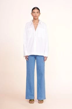 PAYTON TOP | WHITE -Staud Outlet Store payton top white painter pant medium wash 00933 web