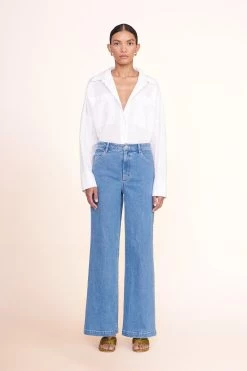 PAYTON TOP | WHITE -Staud Outlet Store payton top white painter pant medium wash 00964 web