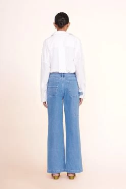 PAYTON TOP | WHITE -Staud Outlet Store payton top white painter pant medium wash 00969 web