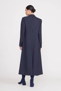 RALPH COAT | NAVY PINSTRIPE -Staud Outlet Store ralph coat navy pinstripe 5 web 3bbbeb00 a569 4f5c aa16 347a1cf31f05