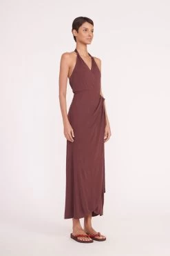 REAGAN DRESS | BARK -Staud Outlet Store reagan dress bark 01547 web