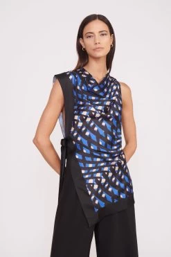 SAWYER TOP | PAINTED ARGYLE BLACK