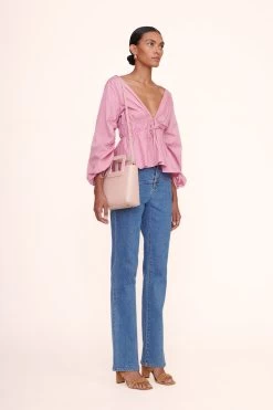 MINI SHIRLEY LEATHER BAG | BLUSH -Staud Outlet Store shelby top quartz 00867 web