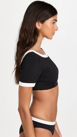 STAUD Lily Short Sleeve Bikini Top -Staud Outlet Store staud316191071b 1680649977356 2 0. UX357 QL90