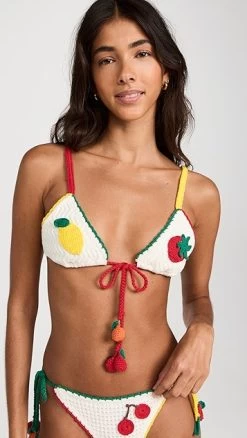 STAUD Crochet Bikini Top