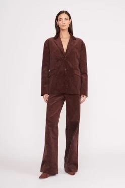 TREK OVERSIZED BLAZER | MAHOGANY -Staud Outlet Store trek blazer mahogany 4 aa518851 c554 4241 82c3 a951e7981114